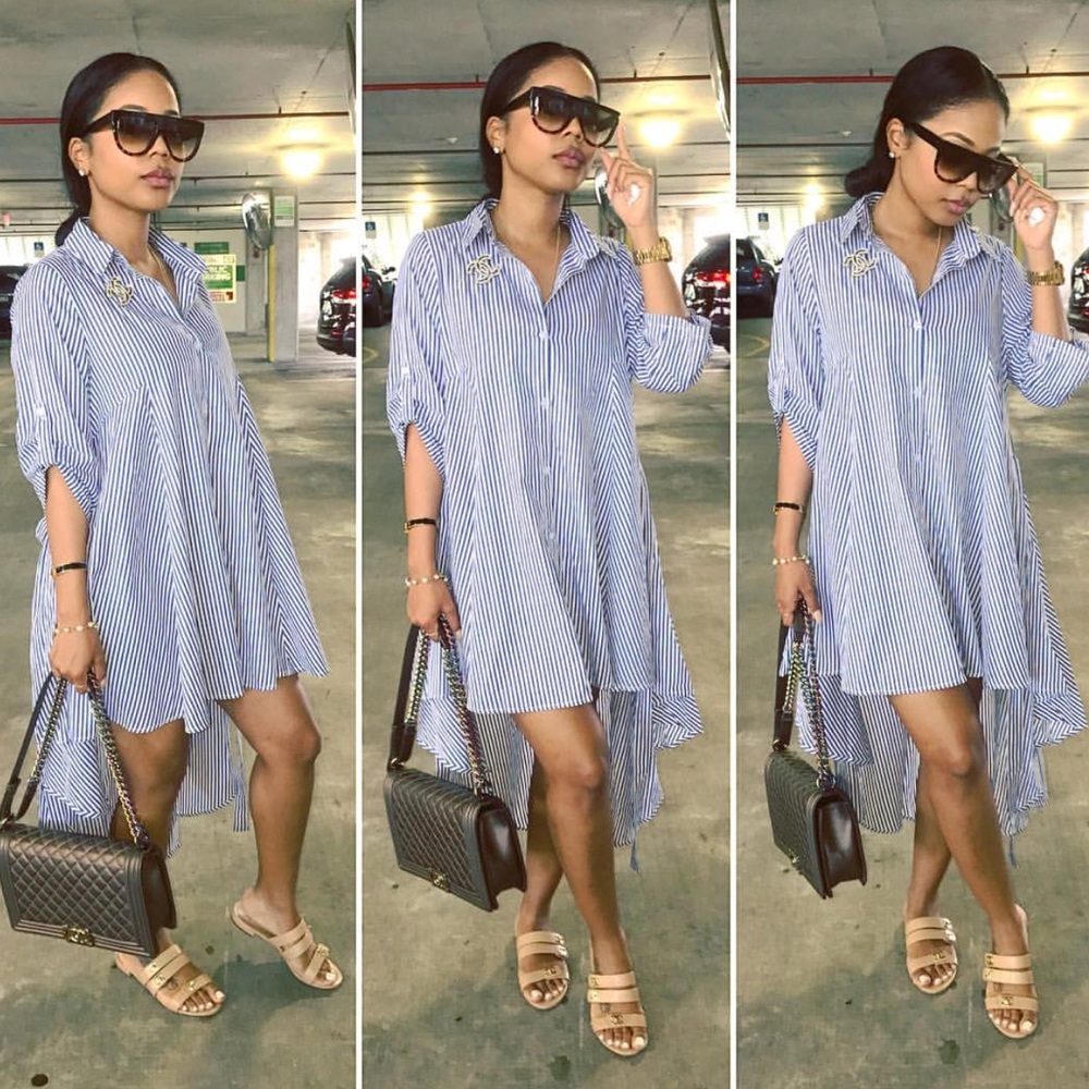 Babydoll Pinstripe Top Dress